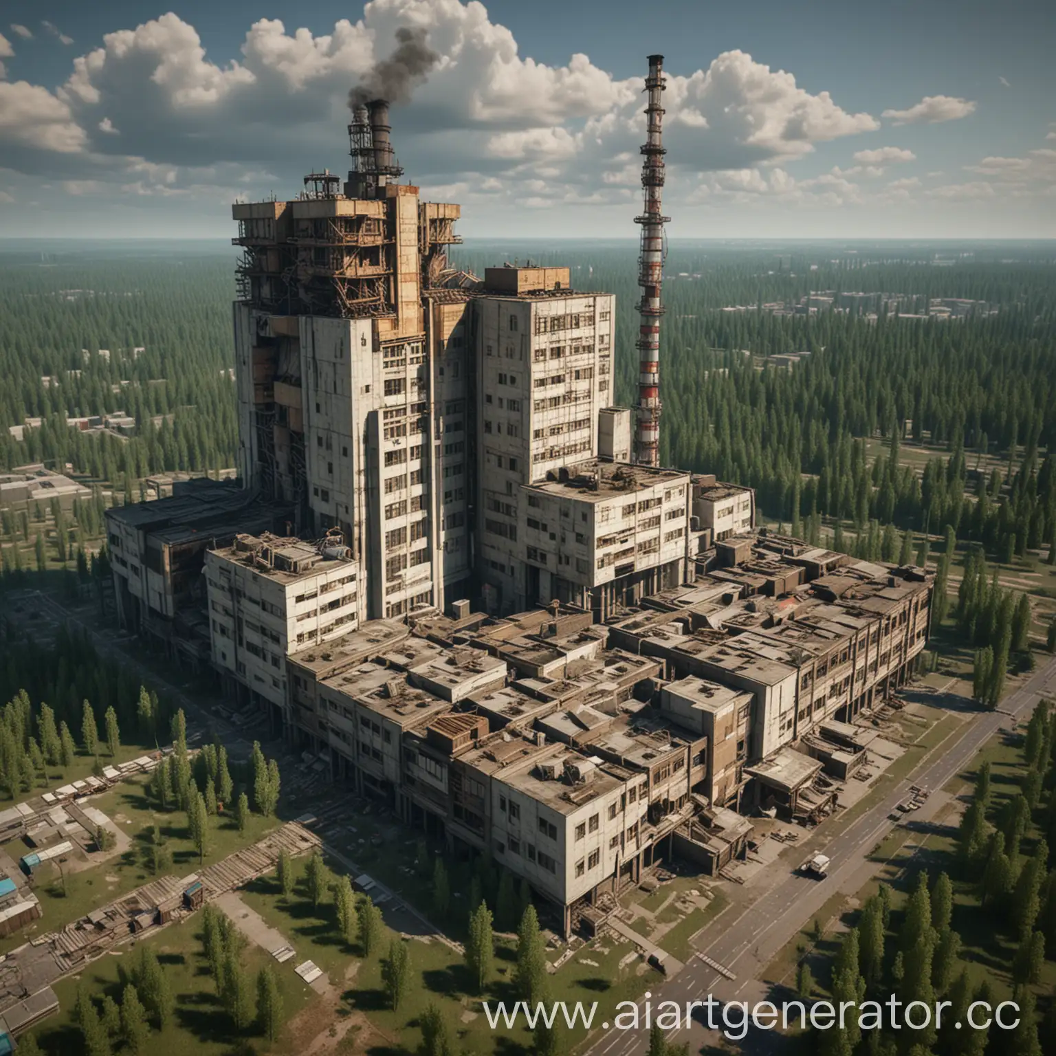 Чернобыль в стилистике майнкрафта
