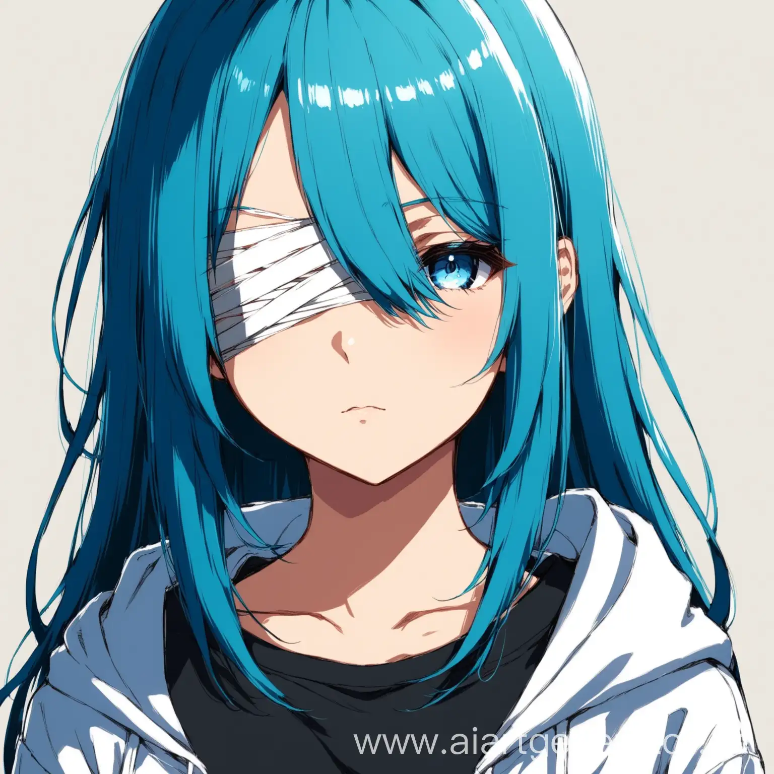 Anime-Girl-with-Blue-Hair-and-Eye-Bandage