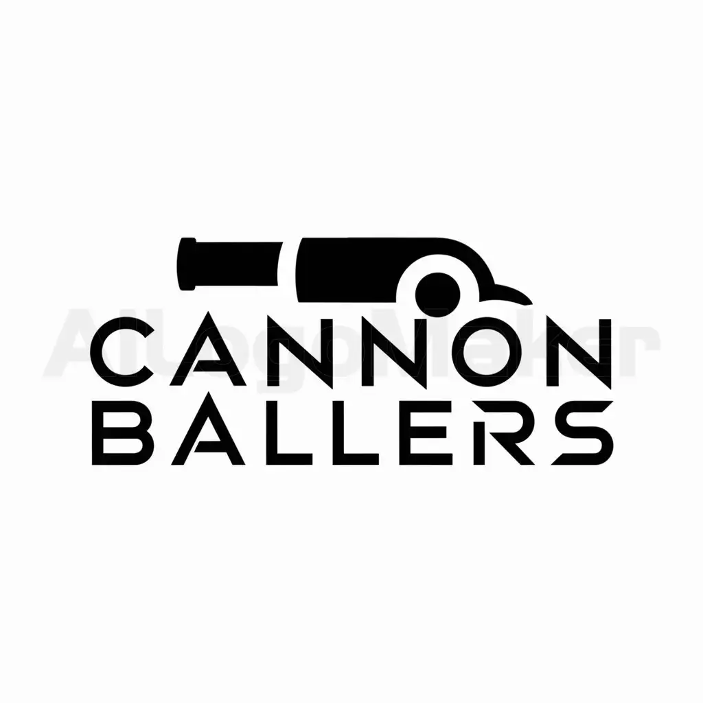 a logo design,with the text "cannon ballers", main symbol:cannon,Minimalistic,clear background