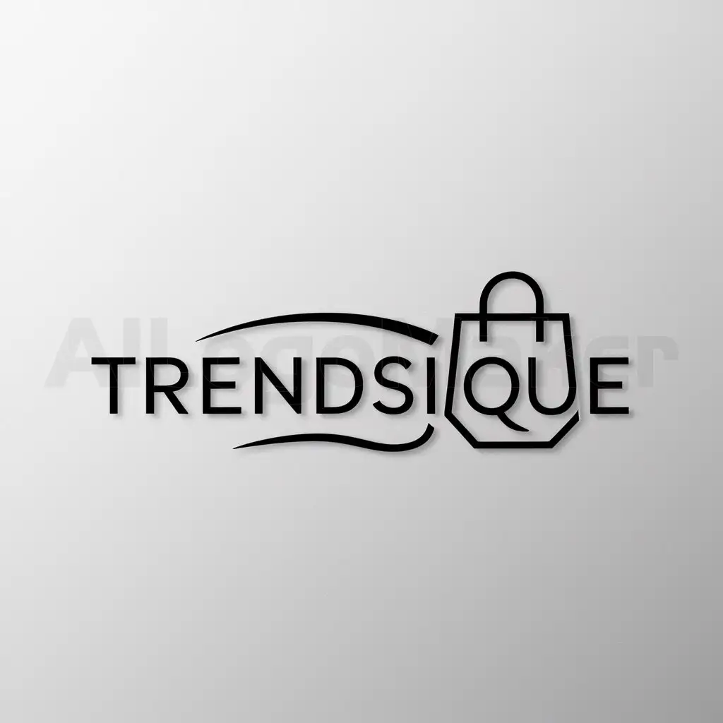 a logo design,with the text "Trendsique", main symbol: A logo for e-commerce called "Trends Que". I want a professionally designed logo that reflects reliability.,Minimalistic,clear background