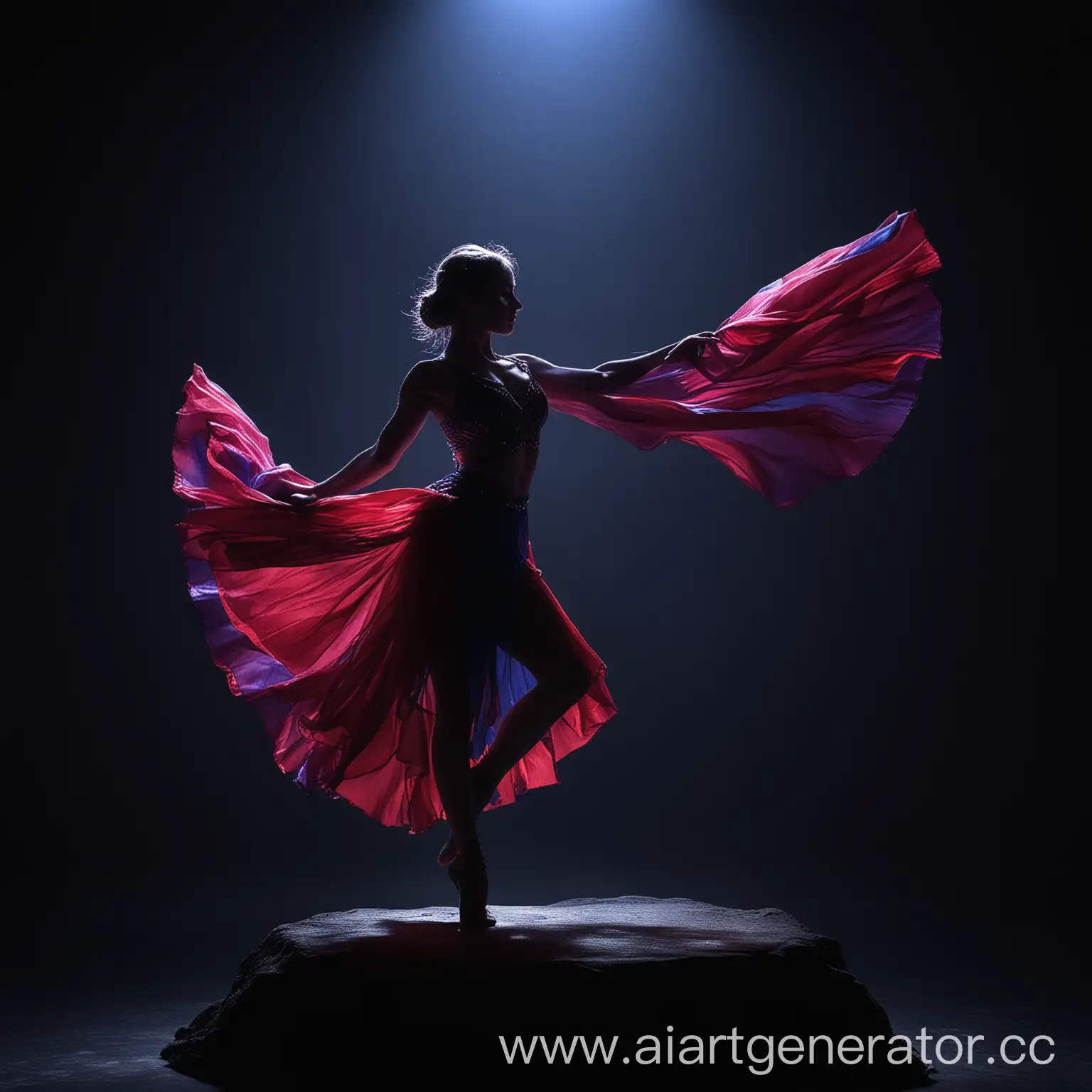 Elegant-Dancer-Performing-in-High-Heels-Amidst-Moody-Spotlight-with-Purple-Red-and-Blue-Hues