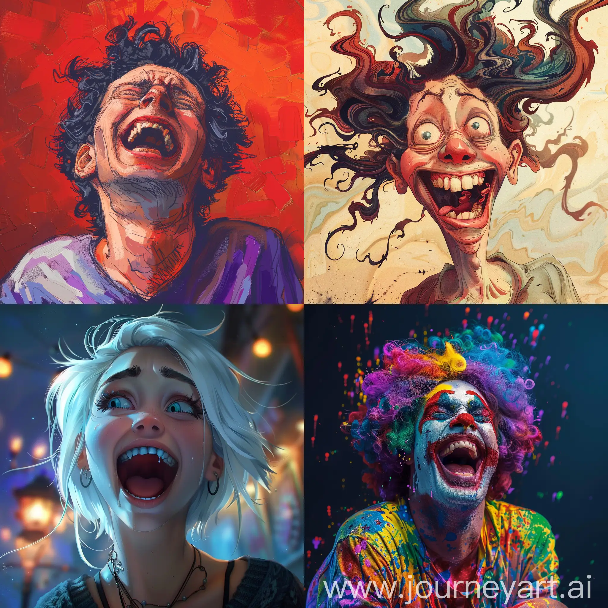 Laughing-Woman-in-Abstract-Environment