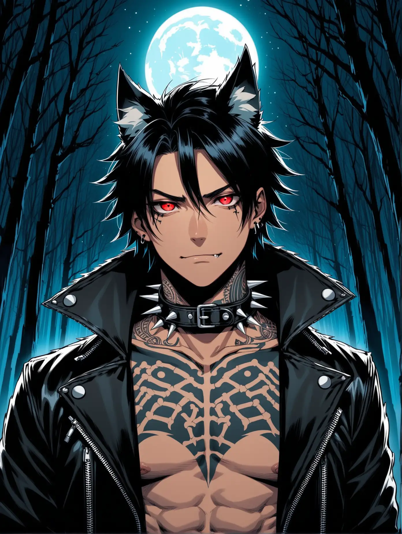 Mysterious-Man-with-Piercings-and-Wolf-Features-in-Night-Cemetery