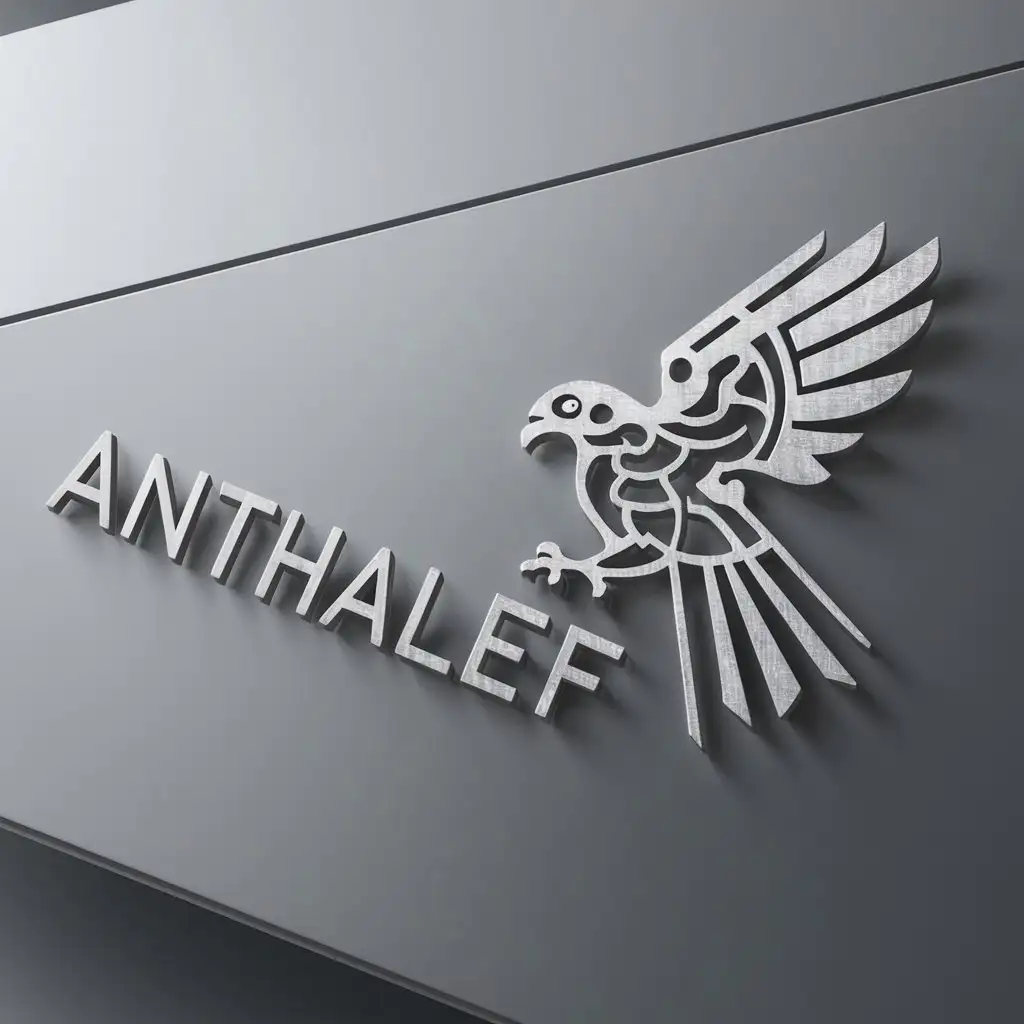 a logo design,with the text "ANTHALEF", main symbol:HALCON,complex,clear background