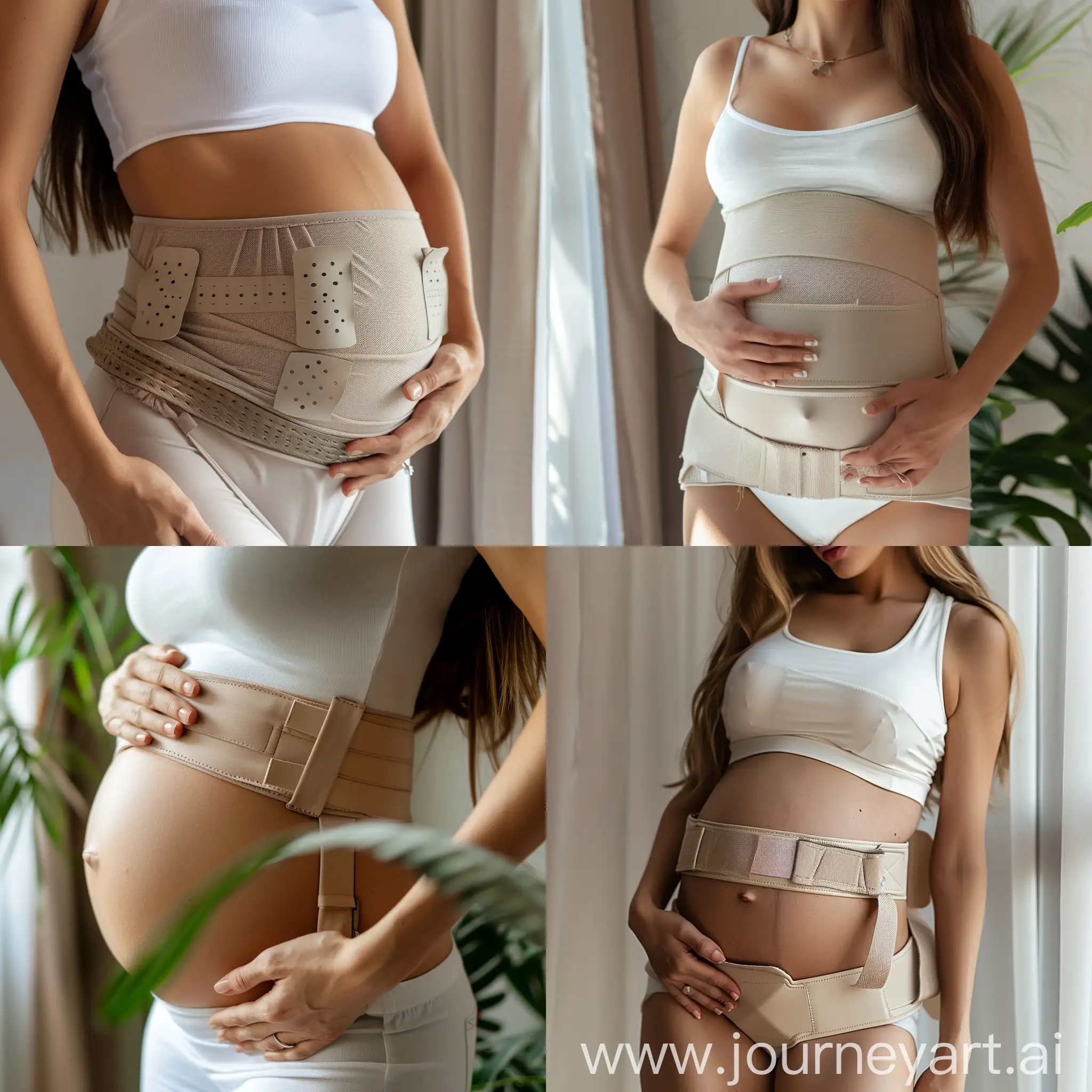 живот беременной женщины в бандаже поддерживающий живот