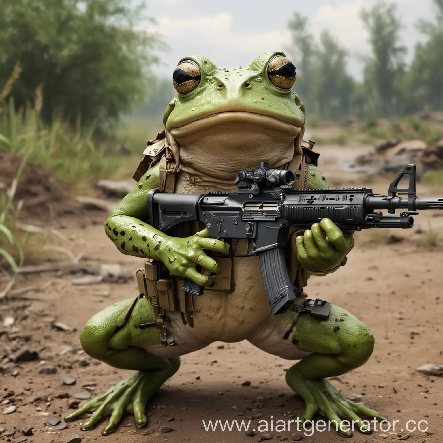 Frog-Armed-with-Automatic-Weapon