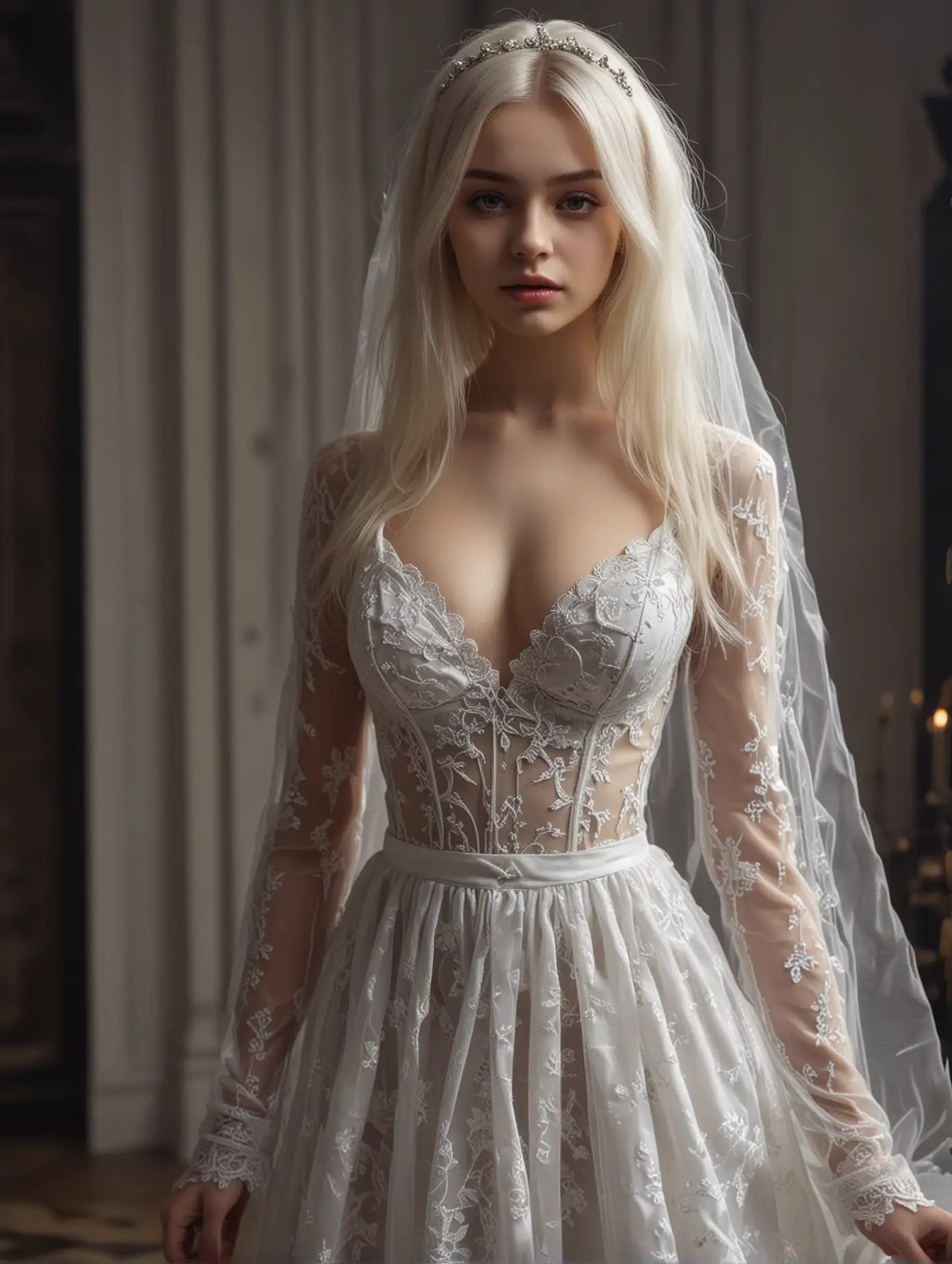 Stunning-18YearOld-Russian-Model-in-Gothic-Sheer-Wedding-Dress
