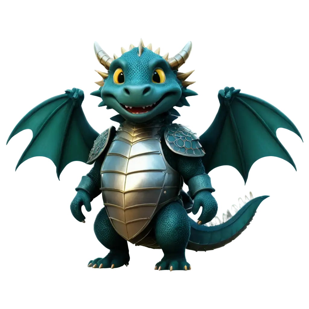 Cartoon Dragon with full armour