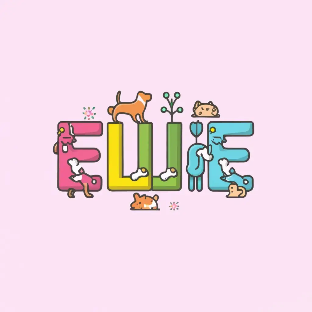 a logo design,with the text "Ellie", main symbol:Doggies and hamsters and skiiers and ellies and lilys and daddys and mommys,Moderate,be used in Others industry,clear background