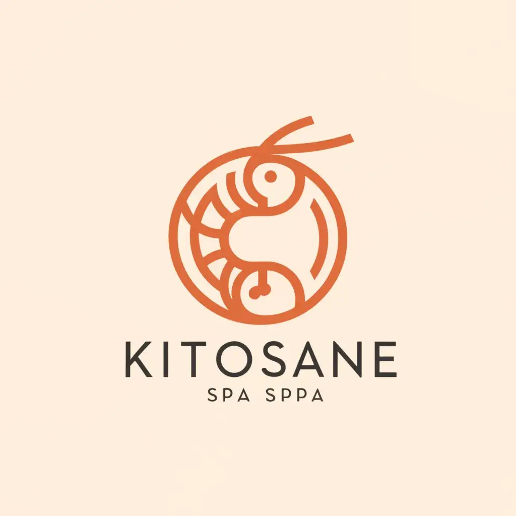 a logo design,with the text "Kitosane", main symbol:Shrimp,complex,be used in Beauty Spa industry,clear background