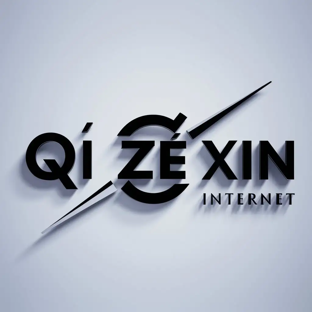 a logo design,with the text "Qí Zé Xīn", main symbol:slash,complex,be used in Internet industry,clear background