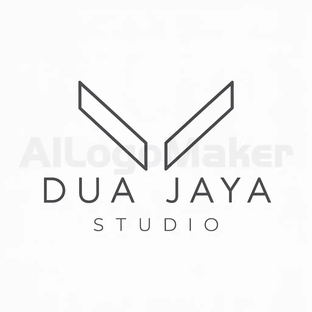 a logo design,with the text "DUA JAYA STUDIO", main symbol:two lines,Moderate,be used in Others industry,clear background
