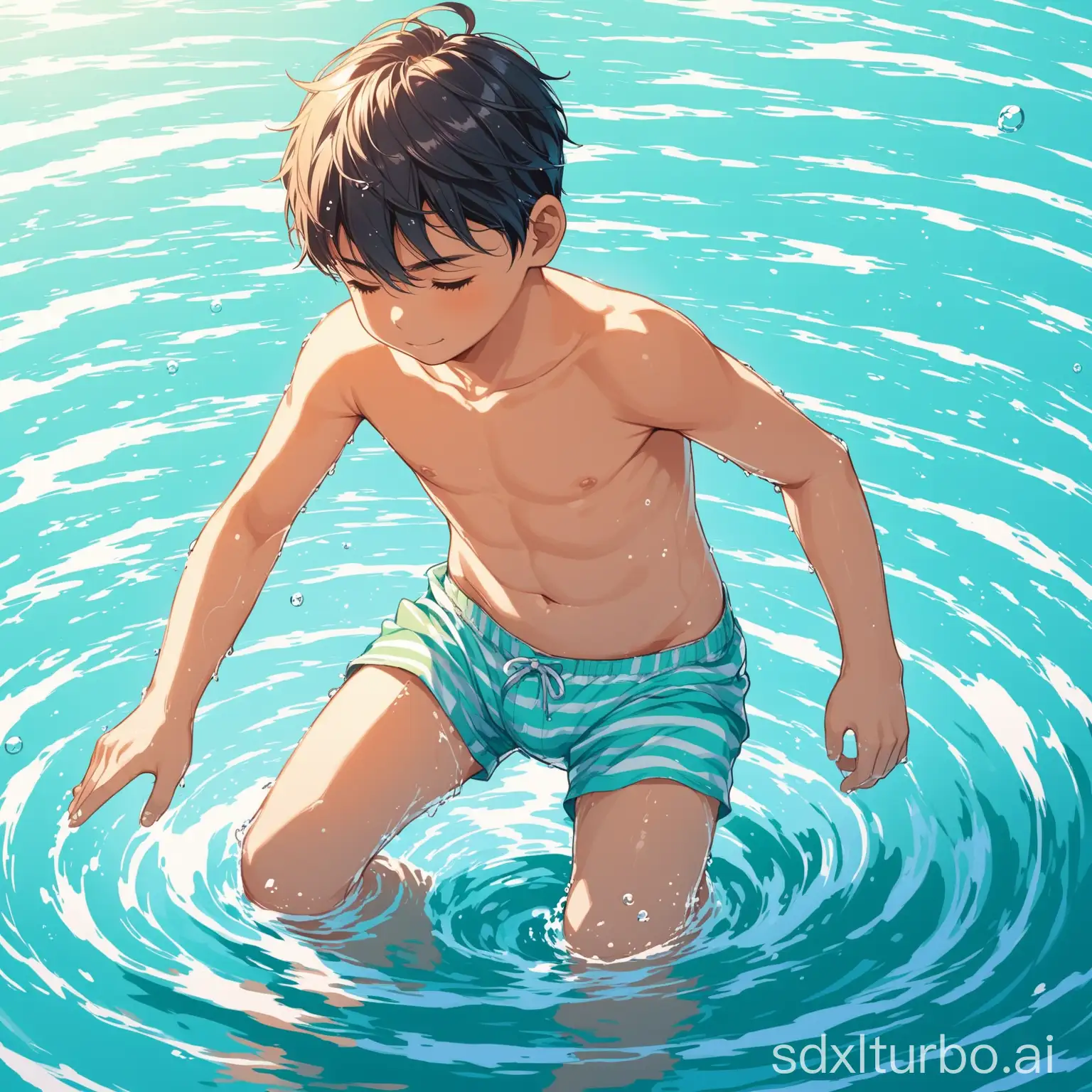 Young-Boy-Playing-Joyfully-in-Refreshing-Water