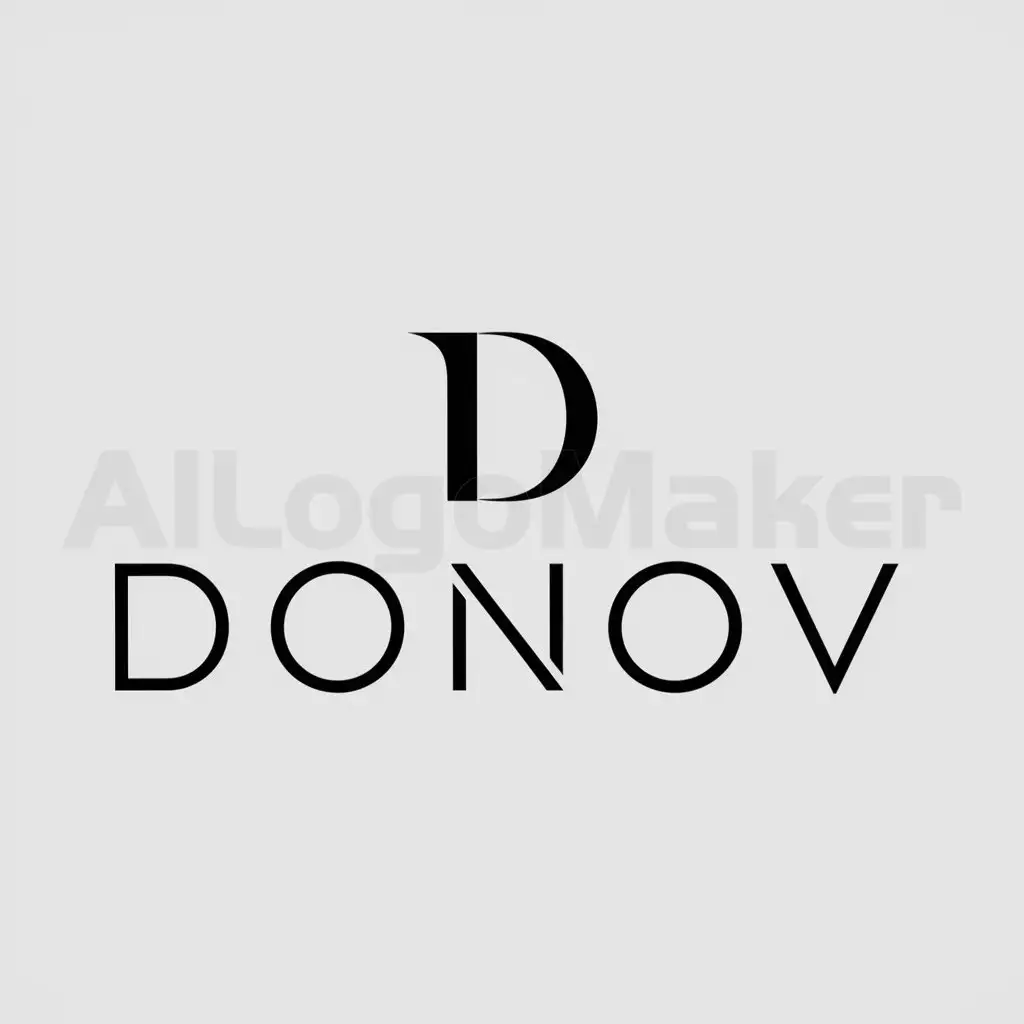 a logo design,with the text "DONOV", main symbol:D', 'deduced D,Minimalistic,be used in clothing industry,clear background