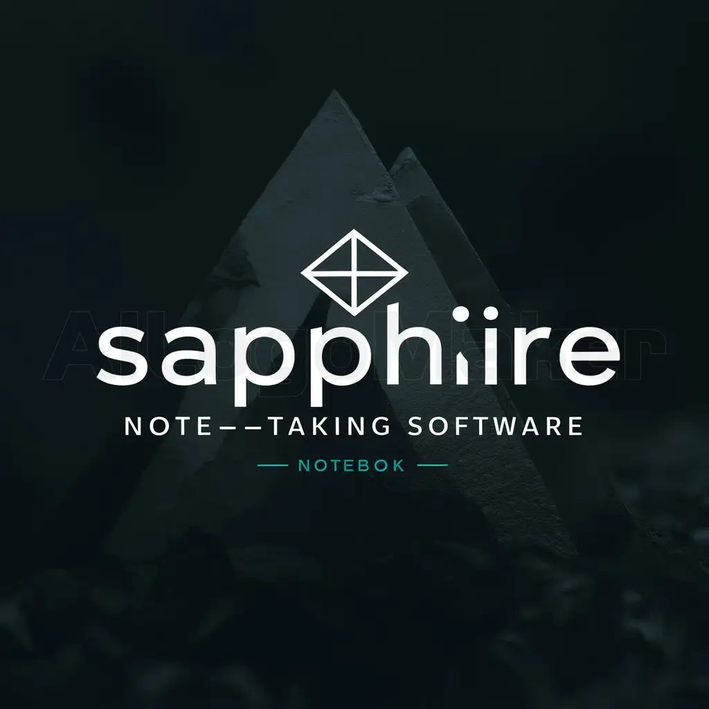 a logo design,with the text "Sapphire", main symbol:sapphire,flat,focus,dark background,note software,Minimalistic,be used in notebook industry,clear background