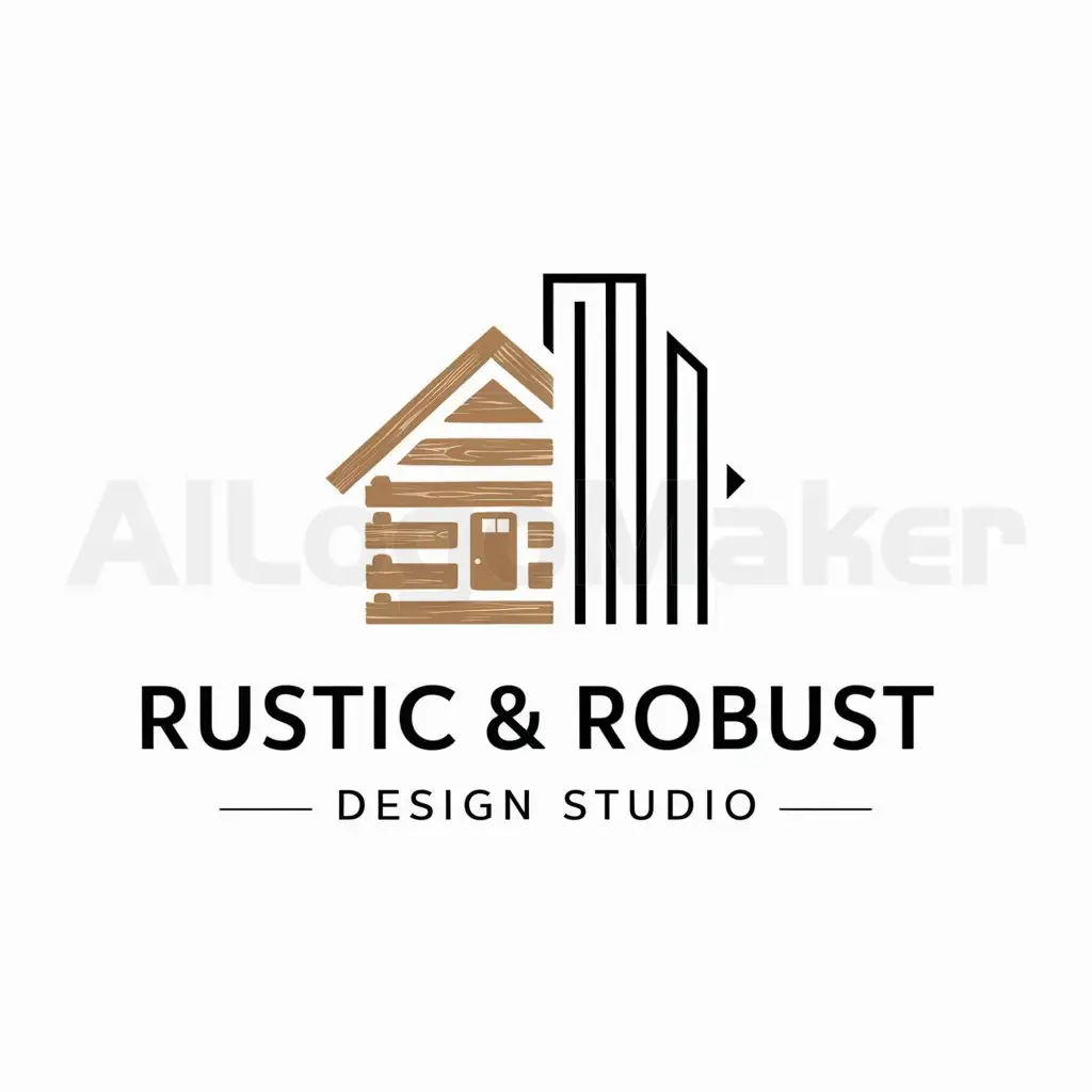 a logo design,with the text "Rustic & Robust Design Studio", main symbol:Interiors,complex,be used in Interios industry,clear background