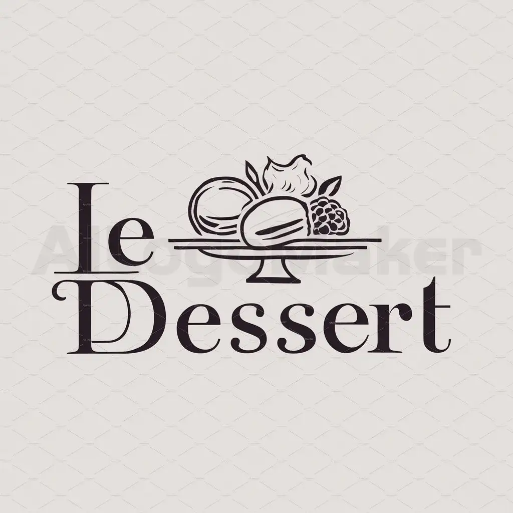a logo design,with the text "LE DESSERT", main symbol:Desserts,Moderate,clear background