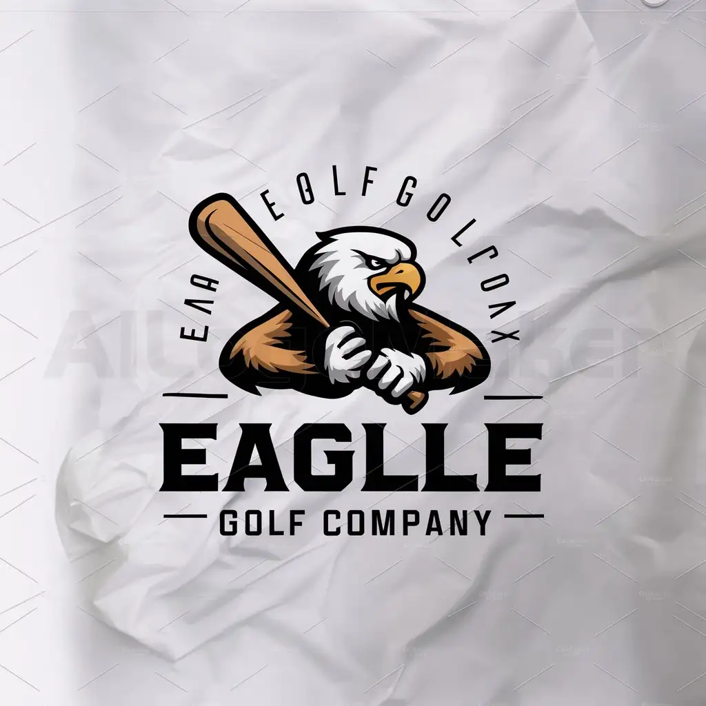 a logo design,with the text "Eagle Golf Company", main symbol:Eagle taken golf bat,Moderate,be used in 0 industry,clear background