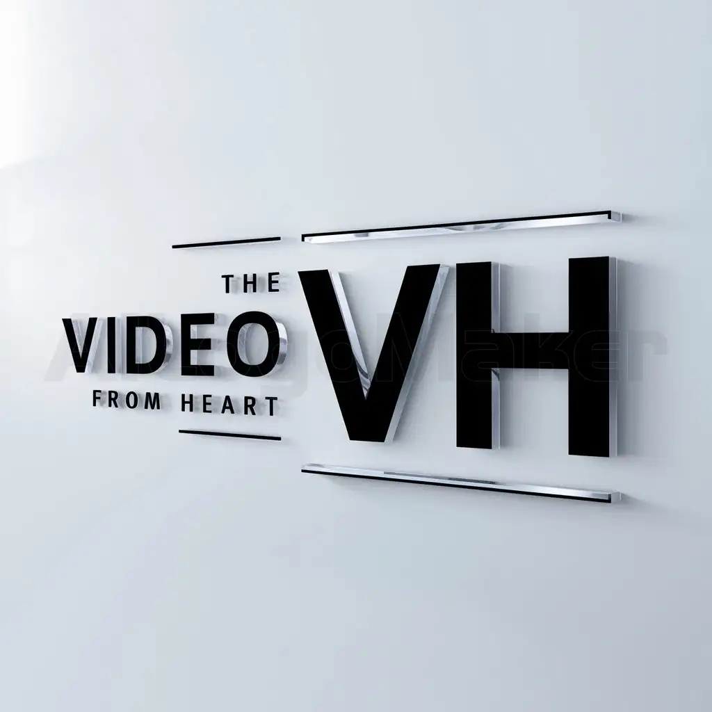 a logo design,with the text "The Video From Heart", main symbol:VH,Minimalistic,be used in Internet industry,clear background