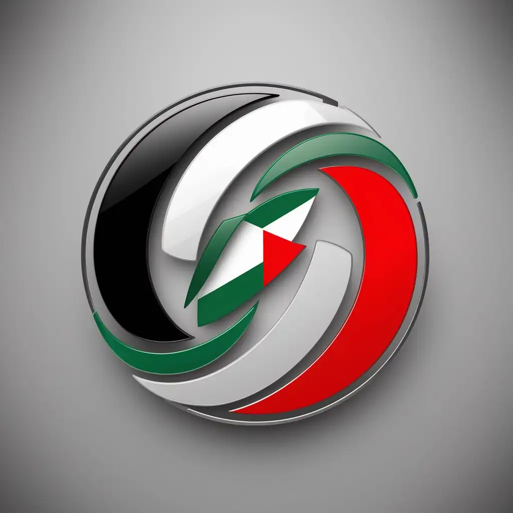 Palestine Logo in Black White Red and Green