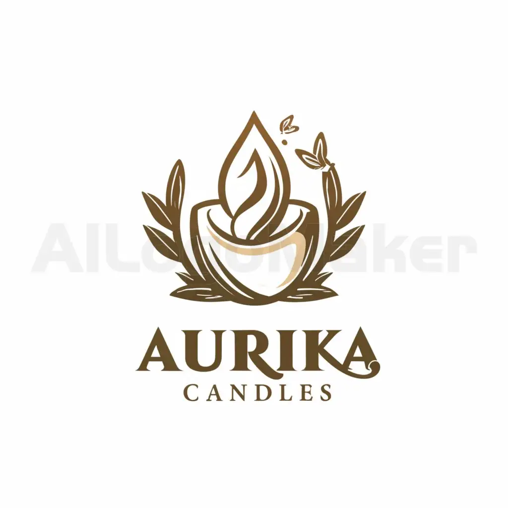 LOGO-Design-For-Aurika-Candles-Elegant-Candle-and-Floral-Theme-for-Beauty-Spa