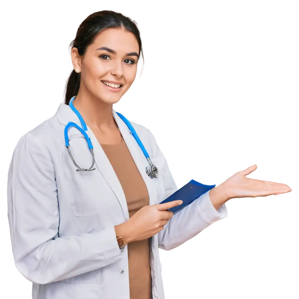 Beautiful-PNG-Image-of-a-Young-Female-Doctor-HighQuality-Illustration-for-Medical-Websites-and-Publications