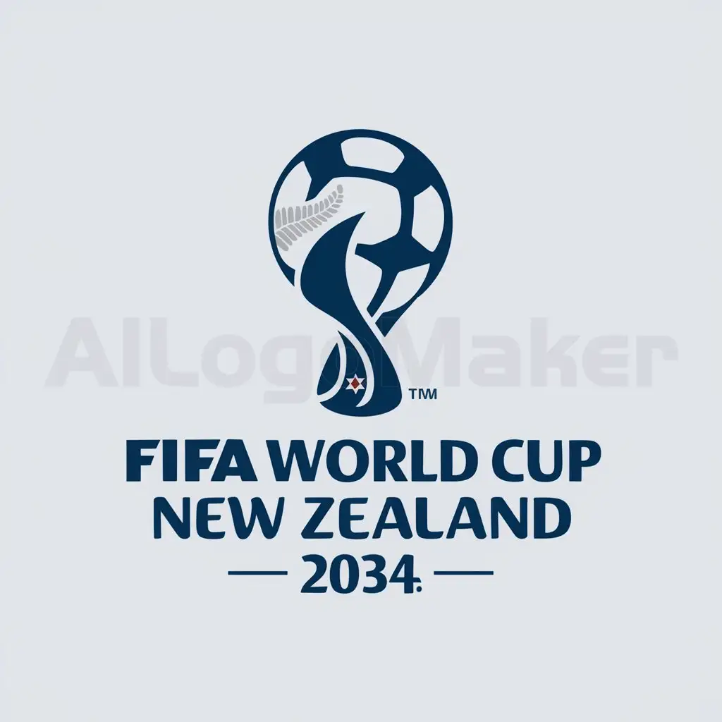 a logo design,with the text "Fifa world cup new zealand 2034", main symbol:New zealand flagnSoccer,Moderate,clear background