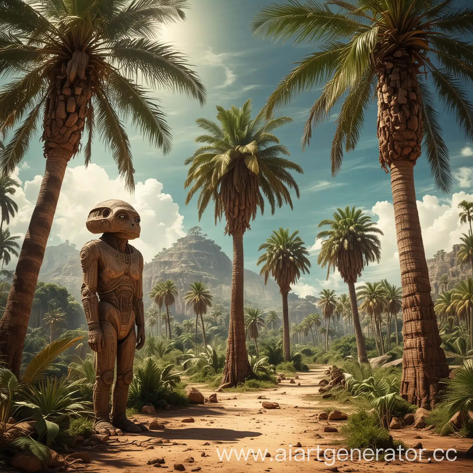 Ancient-Advanced-Civilizations-and-Wise-Aliens-Observing-NLO-in-a-Tropical-Palm-Atmosphere