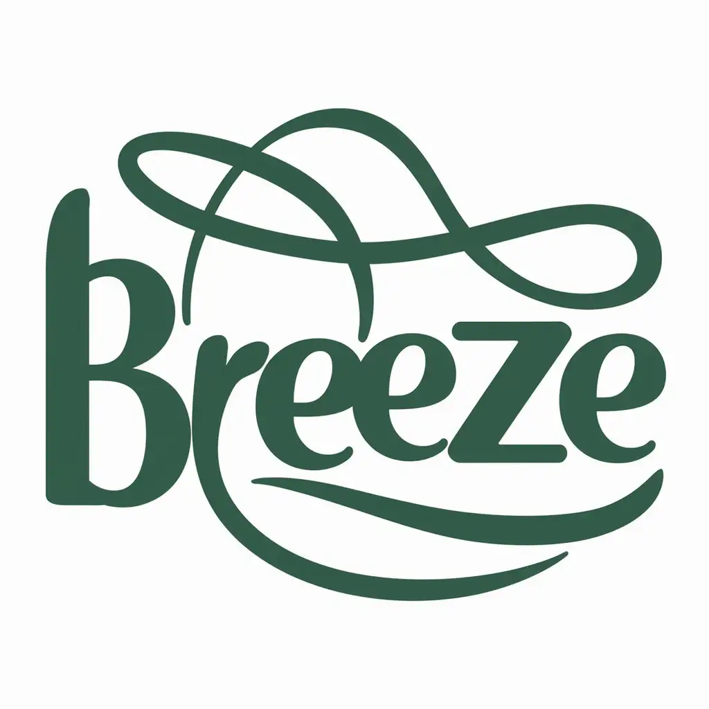 compose logo saying "Breeze" in tall fat bubble letters that loop in between each other  on white background
