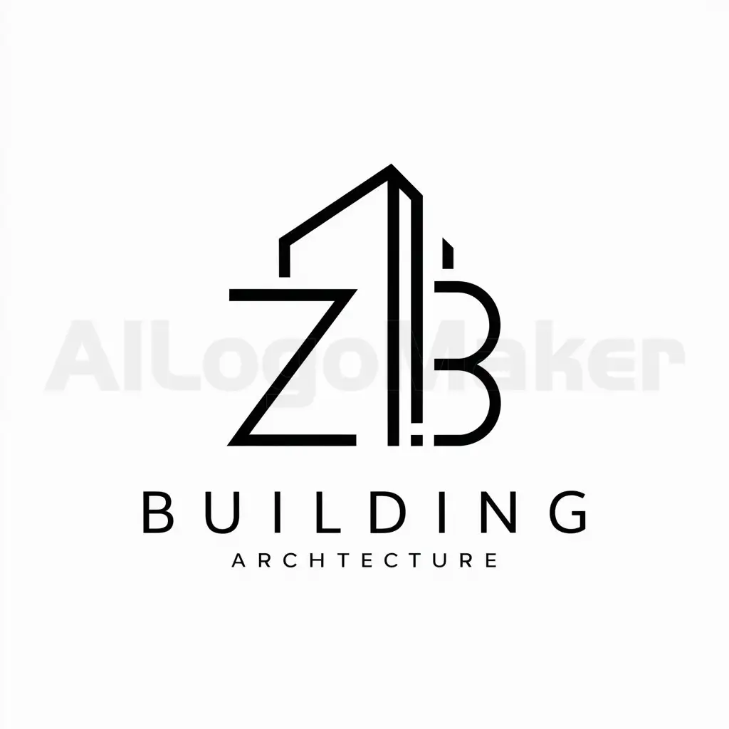 a logo design,with the text "ZB", main symbol:to merge letters ZB into architecture,Minimalistic,be used in building industry,clear background