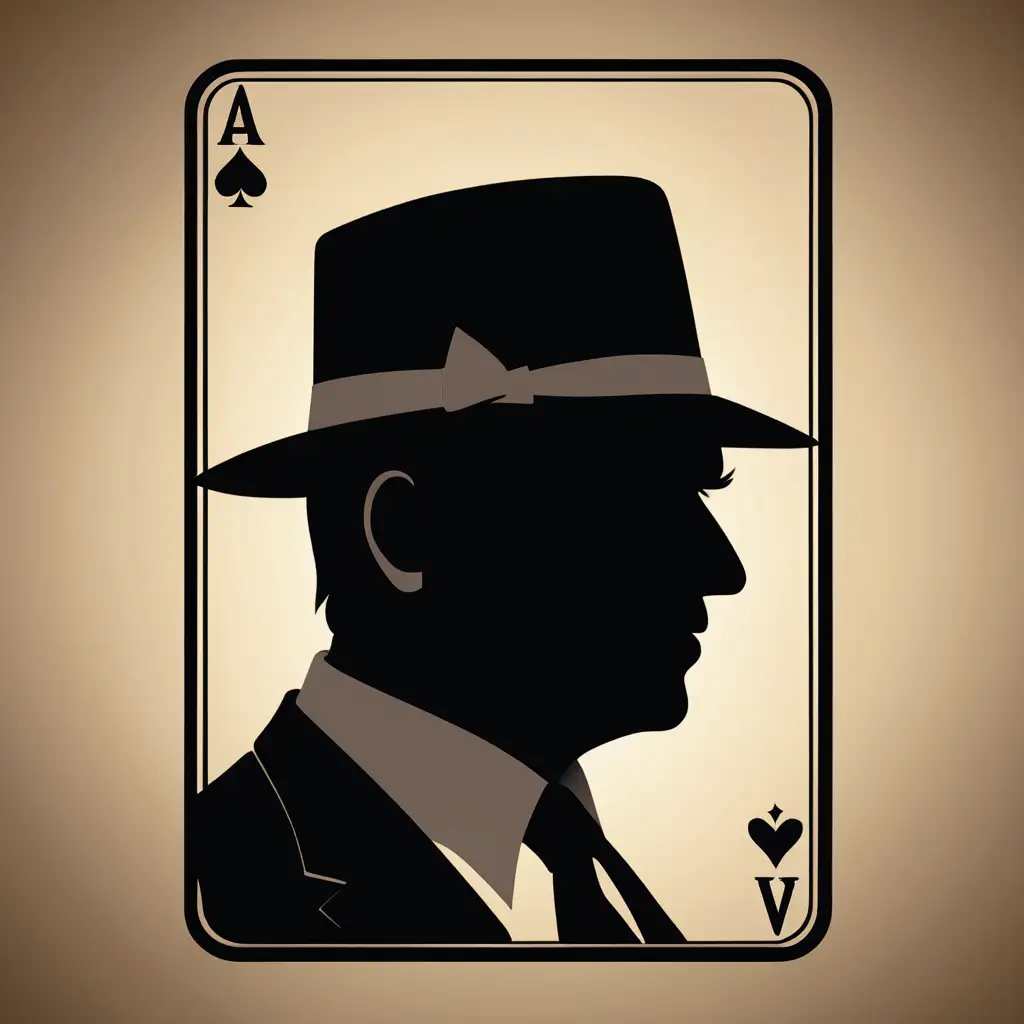 Silhouette of Mafia Don for Video Game Character Select Screen