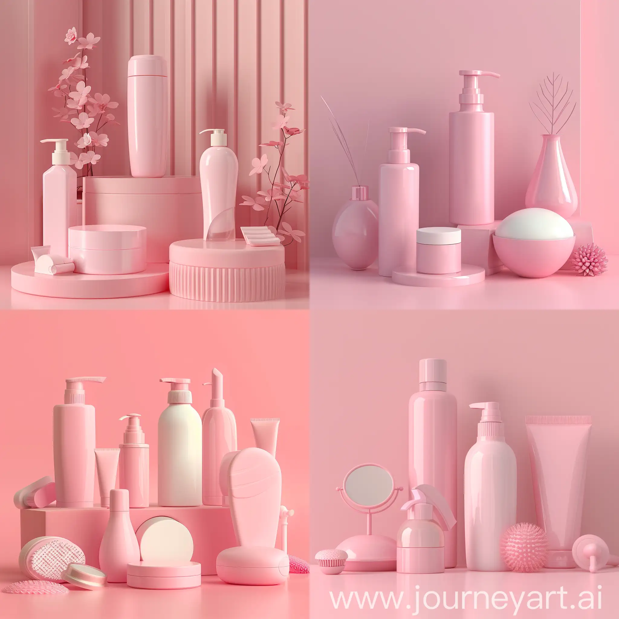 3D-Rendering-of-Personal-Care-Products-in-Fondant-Pink