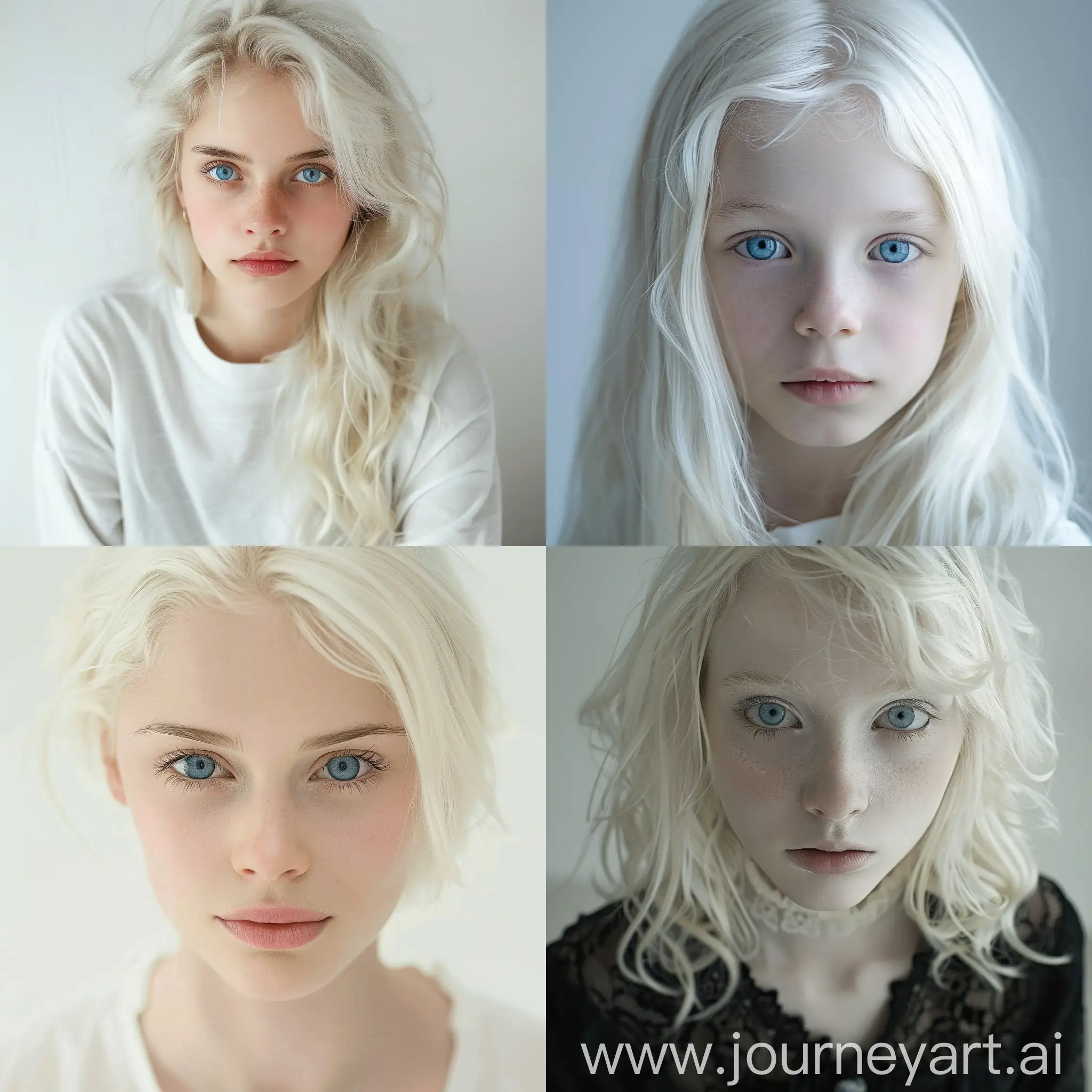 Beautiful German blonde girl with blue eyes and extremely white and pale skin