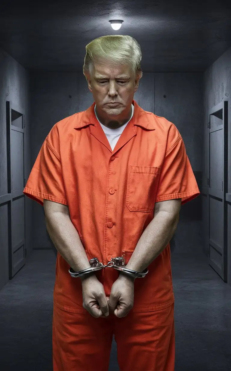 trump being in an orange prison jumpsuit