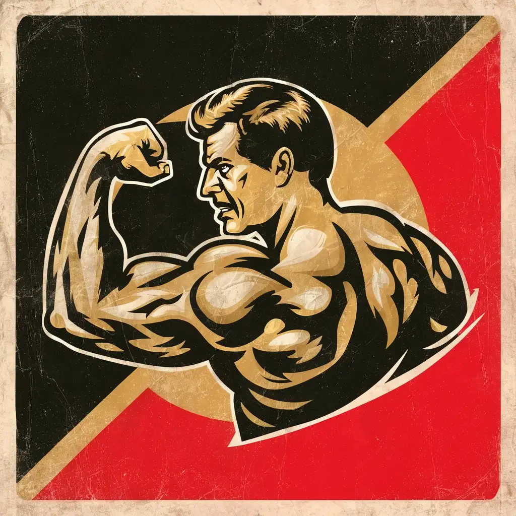 Classic Style Bodybuilding Logo Design with Bold Muscular Figures