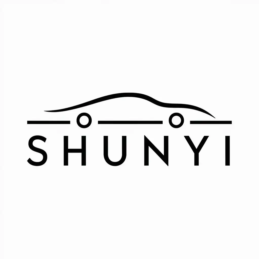 a logo design,with the text "Shunyi", main symbol:car,Minimalistic,clear background