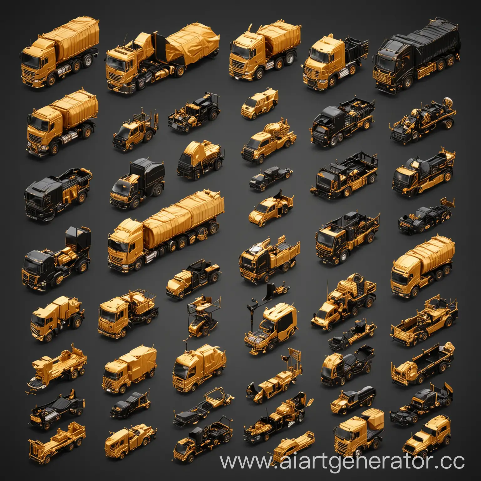 Cargo-Truck-Spare-Parts-in-Gold-and-Black-Colors