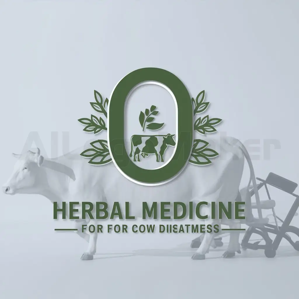 a logo design,with the text "0", main symbol:herbal medicine treat cow diseases,Moderate,clear background
