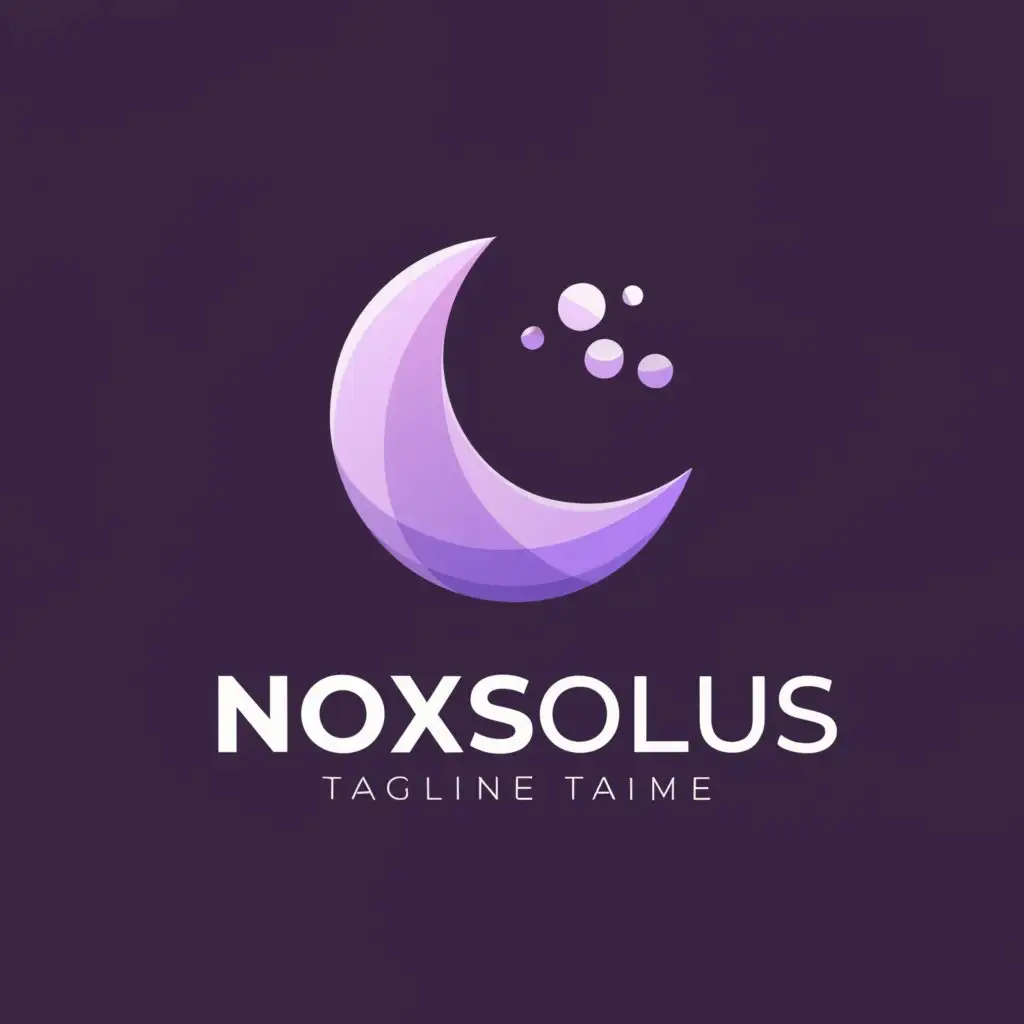 a logo design,with the text "Noxsolus", main symbol:Full moon in purple pallete,Moderate,be used in Internet industry,clear background