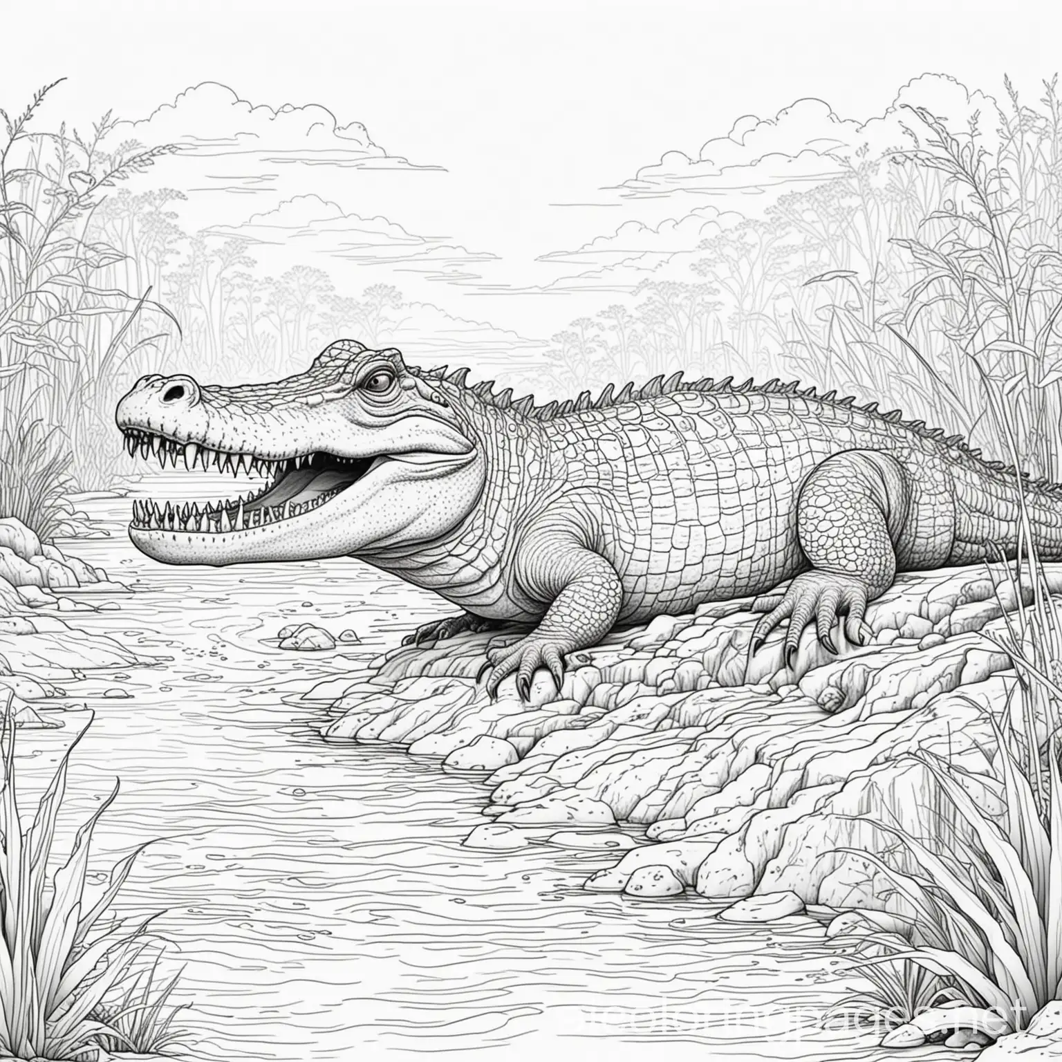 Friendly-Crocodile-in-Savannah-River-Coloring-Page-for-Children