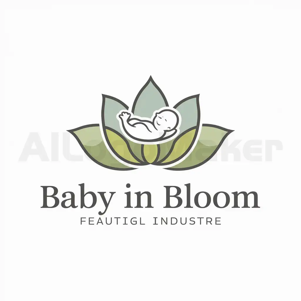 a logo design,with the text "Baby In Bloom", main symbol:happy baby in lotus flower,Moderate,be used in Others industry,clear background