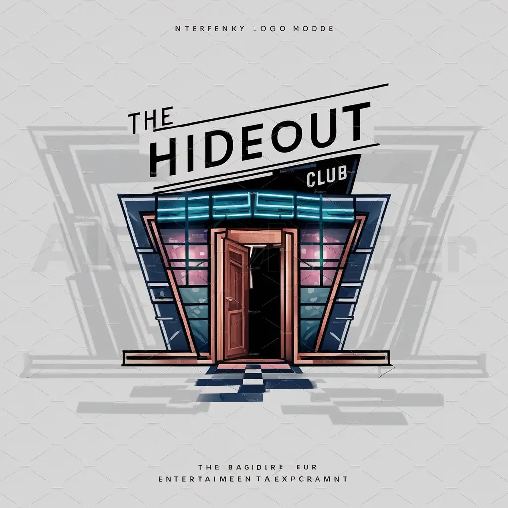 a logo design,with the text "THE HIDEOUT", main symbol:Club,complex,be used in Entertainment industry,clear background