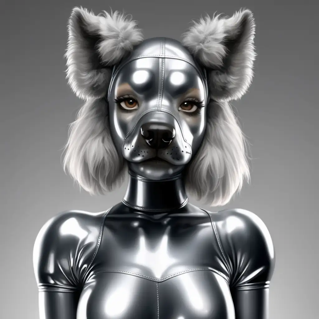 Latex-Furry-Dog-Girl-with-Gray-Skin-and-Dog-Muzzle-Face