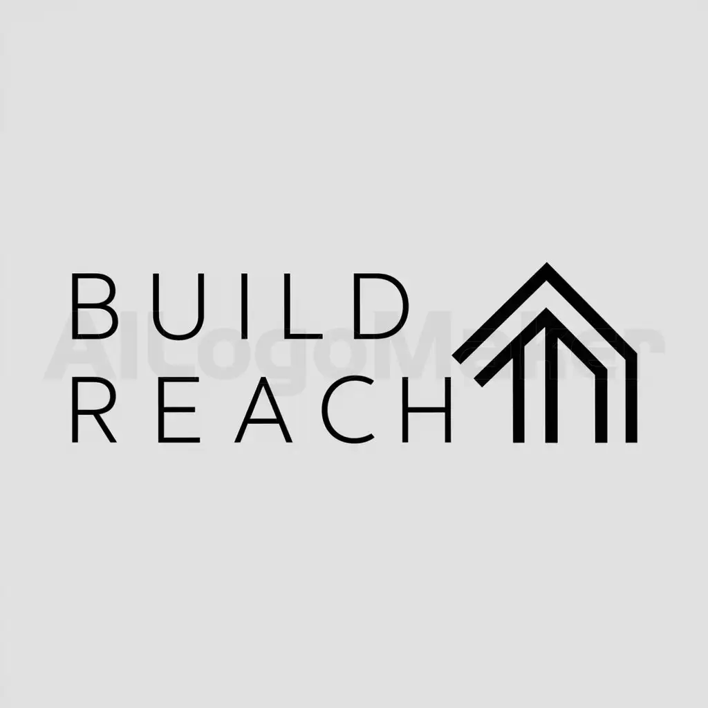 a logo design,with the text "BUILD REACH", main symbol:rising arrow and digital symbol,Minimalistic,be used in DIGITAL MARKETING industry,clear background
