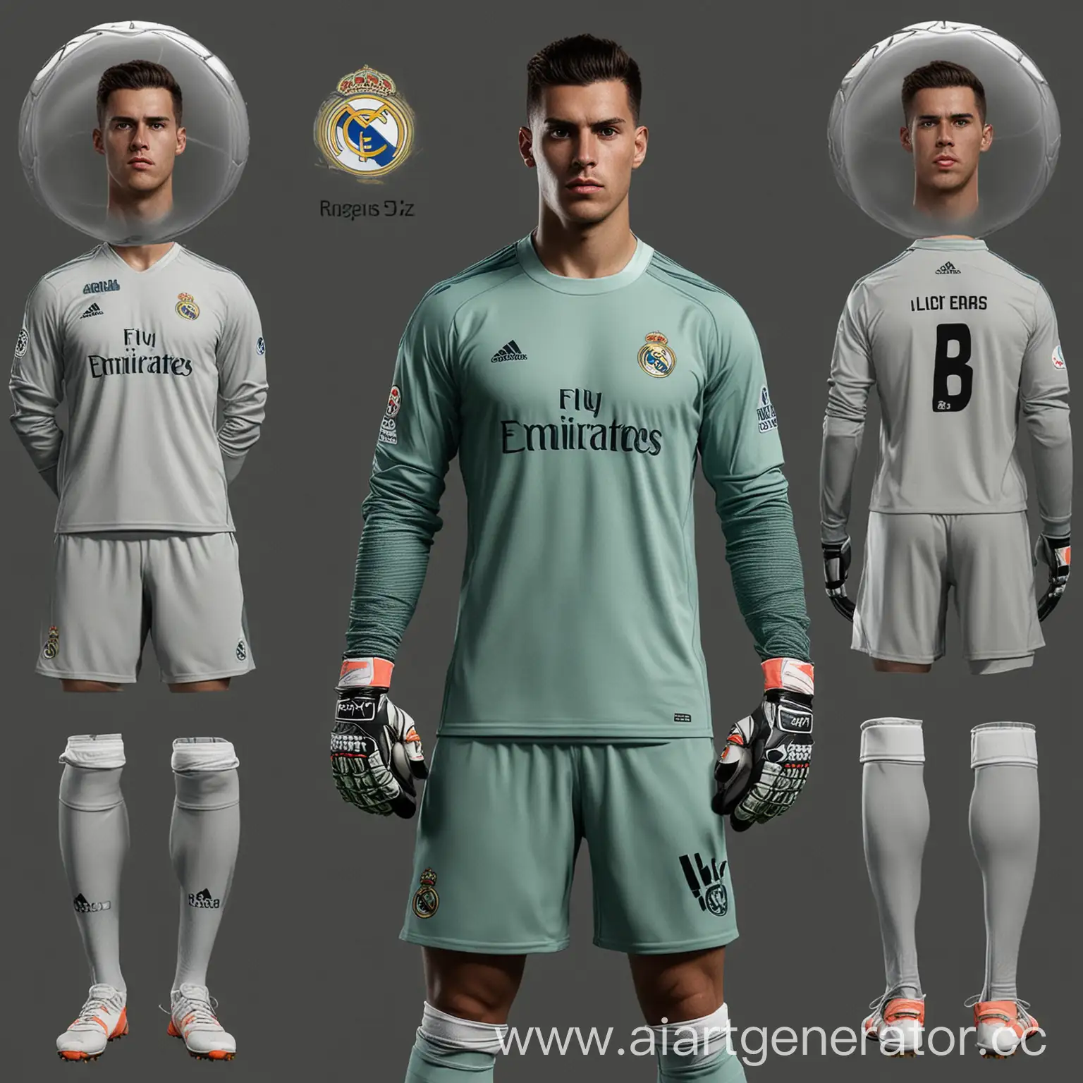 Создай вратарскую форму для футбольного клуба Реал Мадрид на сезон 2025/26