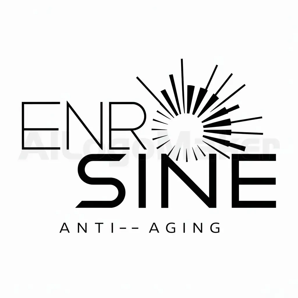 a logo design,with the text "enershine", main symbol:a logo design,with the text 'enershine, ener, shine', main symbol:shine, abstract art,Moderate,be used in health industry,clear background,complex,be used in anti aging industry,clear background