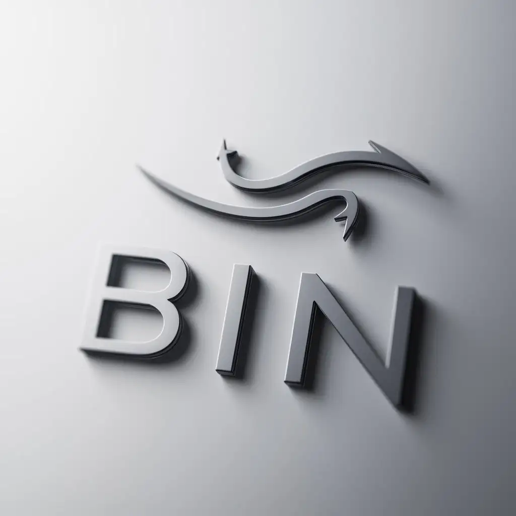 a logo design,with the text "BIN", main symbol:wind,Minimalistic,clear background