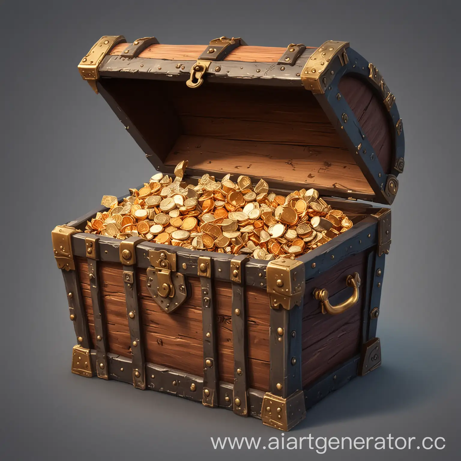 Cartoon-Treasure-Chest-with-Slight-Opening-Fantasy-Avatar-Illustration