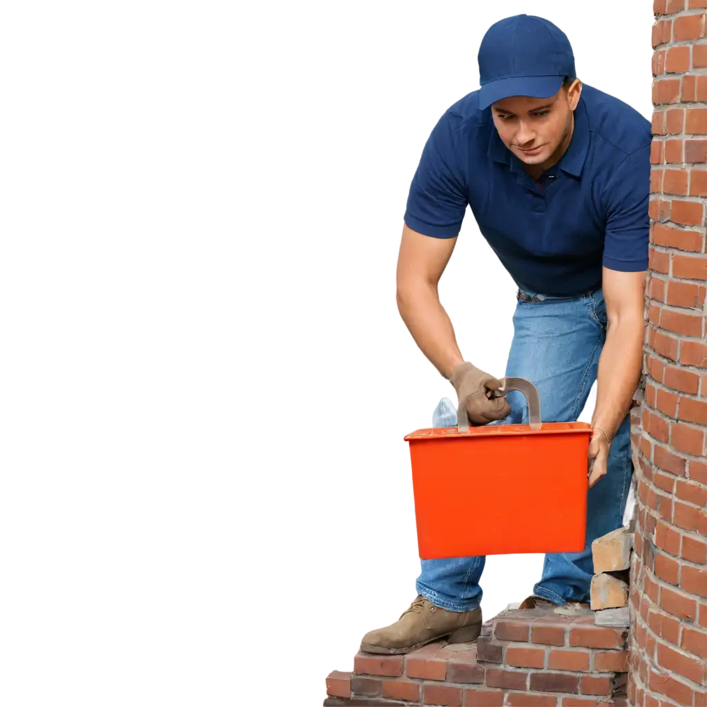 Plumber laying bricks