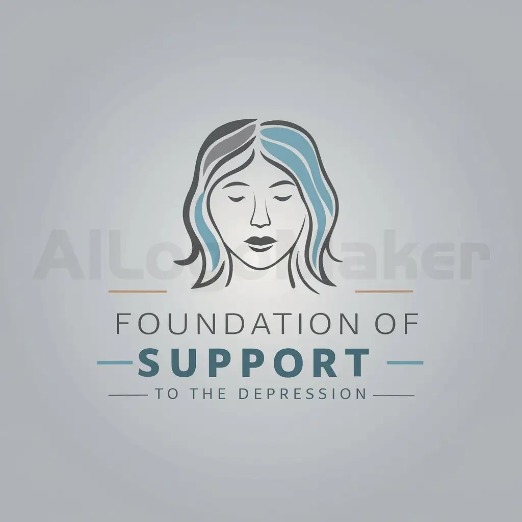 a logo design,with the text "Foundation of support to the depression", main symbol:A woman's face,Moderate,be used in Nonprofit industry,clear background
